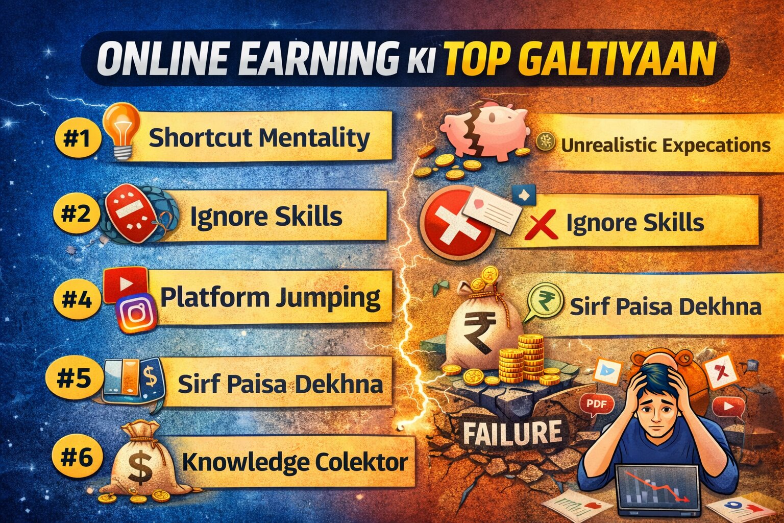 Online Earning ki top Galtiyan